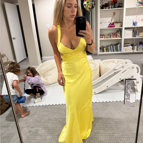 Vintage BCBGMaxAzria Vibrant Yellow Maxi Dress - Picture 1 of 2